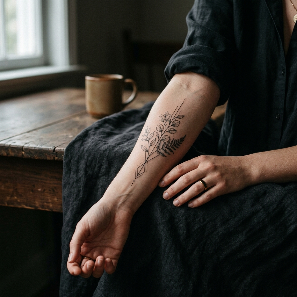 Tatuaje minimalista de línea fina